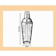 Shaker à cocktail, 400 ML en verre en acier inoxydable Shaker à cocktail Martini Shaker à agiter + Mixeur avec tamis Mixeur à cocktail, accessoires de bar - Voir 3
