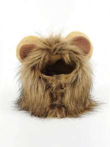 1PC Lion Mane Cat Costume Accessory - Polyester Pet Wig With Ears, Suitable For Kittens, Puppies Dress Up, Role Play And Photography - Comfortable, Cute, Durable, With Fluffy Ears And Pointed Hat - Perfect For Dress Up And Theme Parties, Parties And Events, Holiday Accessories | Fun Accessory | Soft Texture Hat, Halloween - Multicolor - View 1