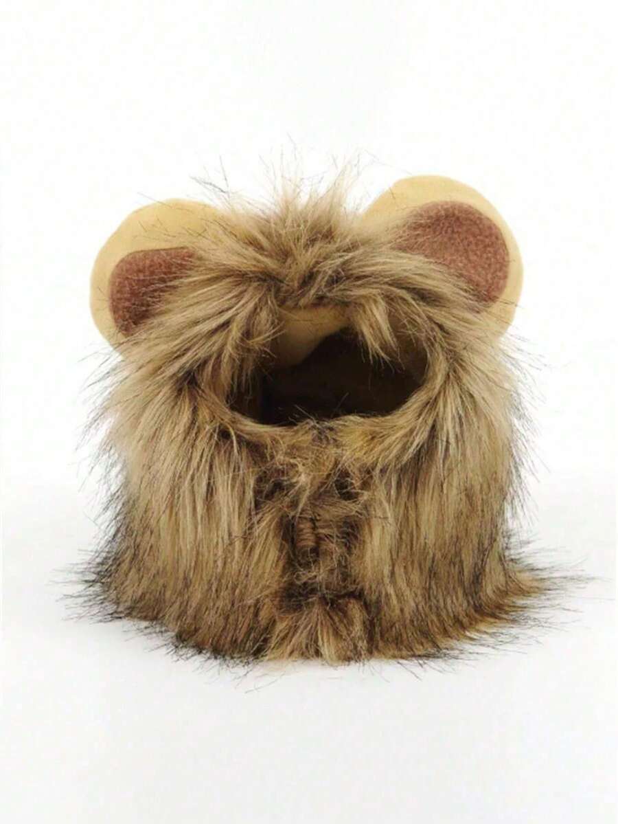 1PC Lion Mane Cat Costume Accessory - Polyester Pet Wig With Ears, Suitable For Kittens, Puppies Dress Up, Role Play And Photography - Comfortable, Cute, Durable, With Fluffy Ears And Pointed Hat - Perfect For Dress Up And Theme Parties, Parties And Events, Holiday Accessories | Fun Accessory | Soft Texture Hat, Halloween - Multicolor - View 1