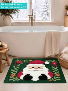 DAJIANG 1pc Santa Claus Door Mat Outdoor Carpet 3D Embroidered Printed Welcome Mat Long Runner Rug TPR Non-Slip Backing Suitable For Bathroom, Indoor, Hallway, Bedroom, Living Room, Bedside, Machine Washable Easy To Clean, Autumn Home Decor Holiday Entry Mat - Multicolor - View 5