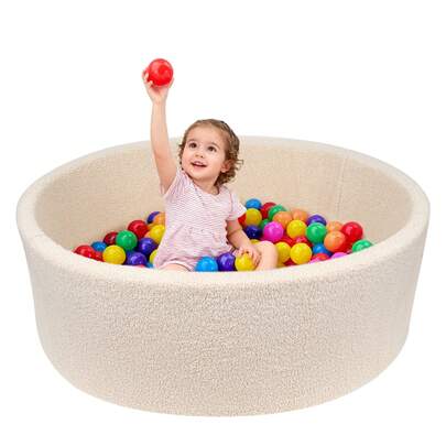 Piscina de bolas de felpa suave de 47.2 pulgadas para niños pequeños – Ideal para cumpleaños infantiles, tiendas de juego y fiestas; Un regalo perfecto para niños y niñas.