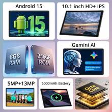 Qetupa 10.1-Inch Android 15 Tablet With Case, Keyboard, And Mouse, 8GB RAM + 128/256GB Storage (Expandable To 1TB), HD (1280x800) IPS Touchscreen, 5MP Front Camera And 13MP Rear Camera, 6000mAh Battery (Charging Adapter Not Included) - Blue - View 2