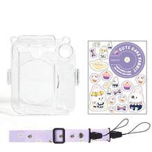 Bộ 3 món túi đựng máy ảnh mini 3 trong 1 cho 12 ảnh, vỏ bảo vệ máy ảnh trong suốt dạng pha lê + dây đeo + nhãn dán, chống rơi, chống bụi, chống va đập, túi máy ảnh dễ thương - Xem 14