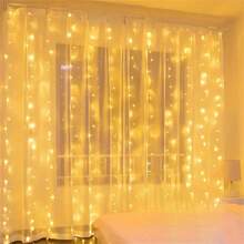 Lampu Hias Tirai LED 3/6m Bertenaga Baterai AA 8 Mode Lampu Hias Peri Dekorasi Natal untuk Kamar Tidur dan Rumah - Lampu tirai kotak baterai AA - View 15