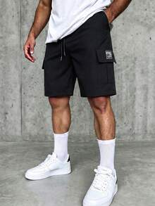 Men's Ins Fashion Casual Street Drawstring Work Shorts, Men's Street Shorts, Cool And Fashionable, Suitable For Daily Wear - Black - View 1