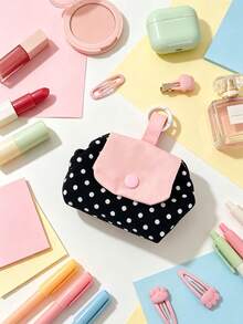 Tas Earphone Lipat Gaya Jepang 6/1 pc, Kantong Kecil Kancing Jepit Warna Kontras, Tas Penyimpanan Travel Portabel, Dapat Menyimpan Earphone, Lipstik dan Barang Pribadi Kecil, Aksesori Harian Manis untuk Gadis - MultiWarna - View 3