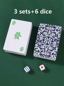 Portable 432pcs Chinese Mahjong And Playing Cards Set, Waterproof Resin Mahjong Tiles And Plastic Cards, Multi-Color, Suitable For Travel, Camping, Beach, Office, Home, Party Game Night, Adult Players Birthday And Christmas Gift - A - View 13