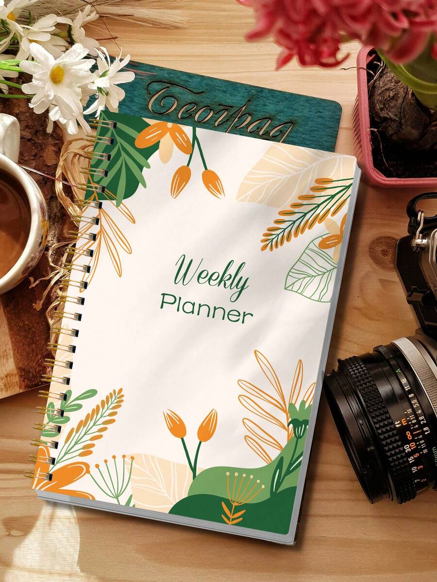 BUBU 1pc Weekly Planner Notebook, Undated Weekly Organizer With Weekly Goals, To-Do List & Monday-Sunday Planning Sections For Study, Work And Home, Back To School Supplies Office Desk Accessories - A5 - View 1
