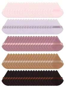Triangular Velvet Makeup Puff 5/10/20/30/50/100pcs, Ultra Soft Velvet Material, Suitable For Contouring, Eye And Corner Application, Suitable For All Skin Types - Multicolor - View 1