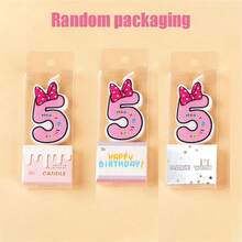 Bowknot Number Happy Birthday Candles, Cute Cartoon Creative Birthday Cake Decoration Candles - View 14