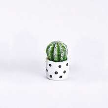 1/4/8pcs Mini Cactus Car Ornament, Adorable Plant Design, Healing Resin Decor, Dashboard, Rearview Mirror, Exquisite Small Desktop Ornament, Garden Pot Decoration, Holiday Gift - Cactus - View 13