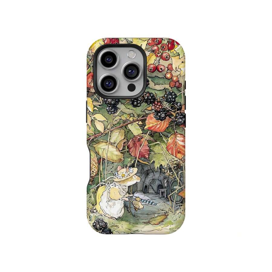 Vintage Botanical Illustration Artistic Cover Whimsical Forest Storybook Design Autumn Berries Leaves Phone Case Compatible With IPhone 17 16 15 14 Pro Max Plus 13 12 11 - Multicolor - View 1