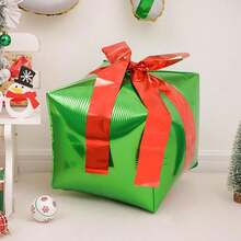12.6 Inch (Inflated) 4D 3D Gift Box Shaped Foil Balloon Set, Gift Box Shaped Balloon, Suitable For New Year, Christmas, Birthday Party, Gathering Background Decoration And Atmosphere Props - View 5