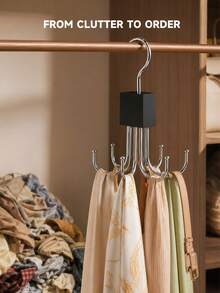 360° Rotating Vest Hook, Can Store 36 Bras, Scarves, Wallets, Closet Storage Organizer Rack, Space-Saving Wardrobe Hanging Rack, Clothing Accessories Bra Storage Solution, Home Storage - Multicolor - View 3