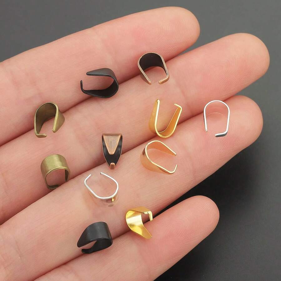 100pcs Approx. 8mm Alloy Pumpkin Seed Connectors, Suitable For DIY Jewelry Necklaces, Earrings, Bracelets, Bag Charms, Handmade Craft Accessories - Melon Seed Button - View 1
