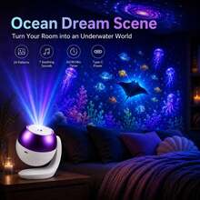 銀河投影小夜燈 可調焦 USB 星空投影儀 附 24 片投影幻燈片 360° 即插即用 高畫質銀河星空投影機 適用於臥室與車內 可調亮度 - 彩色 - 查看 6