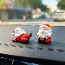 1pc Creative Cute Santa Claus Car Dashboard Desktop Ornament DIY Car Interior Office Desk Computer Screen Decoration Accessory Christmas Decor - Santa Claus - View 1