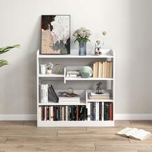 Estante/Armário, Dimensões: 90 cm (C) x 24 cm (L) x 91 cm (A), 4 Prateleiras, 3 Painéis Traseiros, Aglomerado, Branco - A - Ver 9