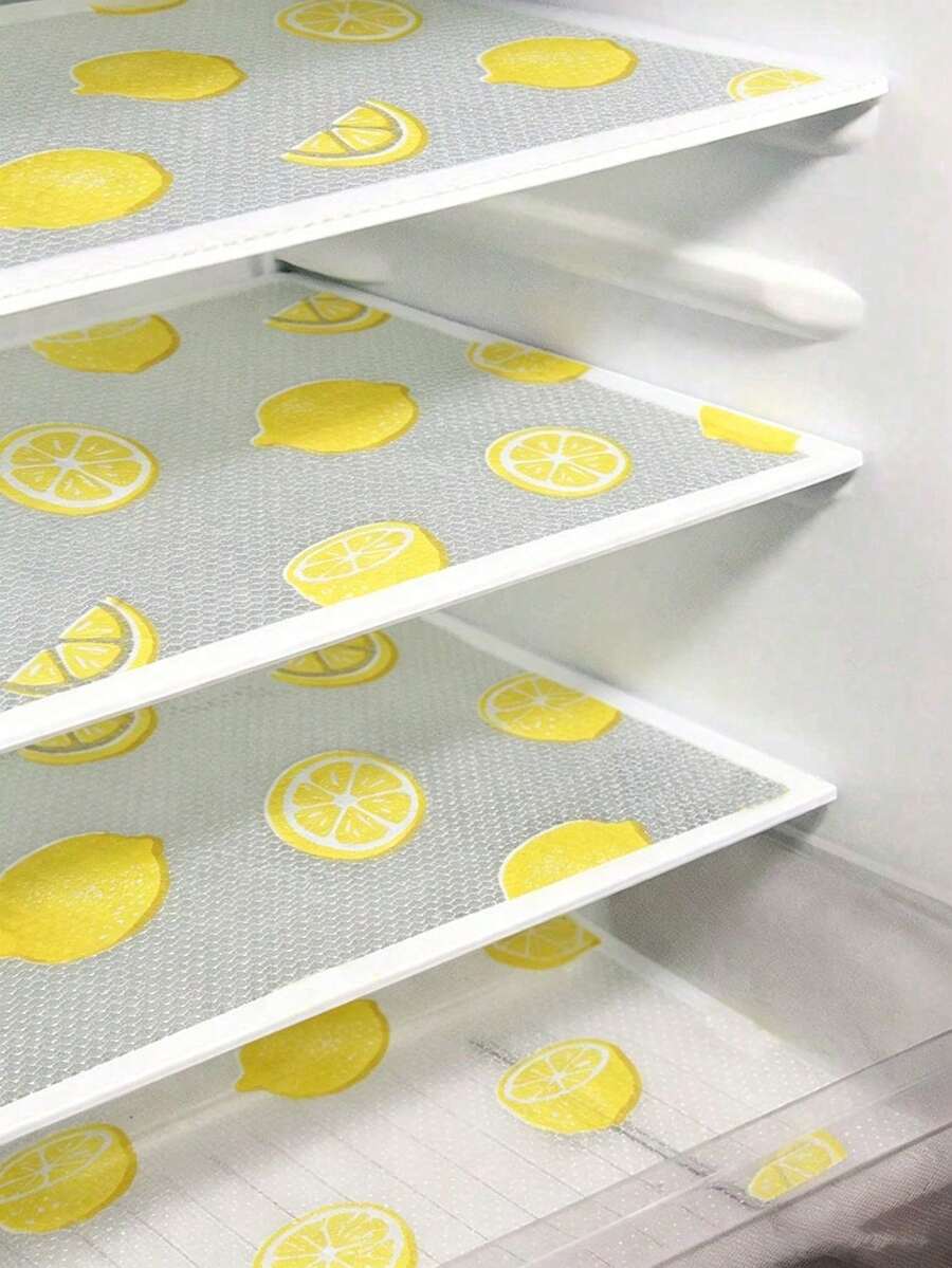 Alfombrillas para refrigerador con patrón de limón tamaño pequeño (16 piezas + 4 piezas) - Limón refrescante - Ver 1