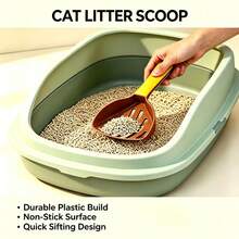 Cat Litter Scoop, Durable Plastic Cat Litter Sieve Scoop, Non Stick Surface, Used For Cat Litter Screening And Cleaning Tools - View 1