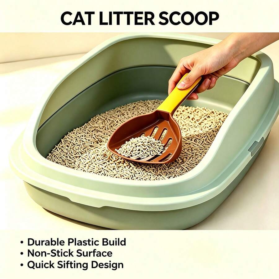 Cat Litter Scoop, Durable Plastic Cat Litter Sieve Scoop, Non Stick Surface, Used For Cat Litter Screening And Cleaning Tools - View 1