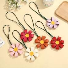 1 Gantungan Kunci Bunga Daisy, Hiasan Tas Bunga Kelopak Ganda, Ornamen Liontin Warna-warni, Hadiah Festival Lucu untuk Wanita dan Anak Perempuan - MultiWarna - View 1