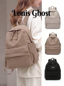 Vintage Backpack New Fashion Versatile Casual Travel Bag Large Capacity Lightweight Student School Bag, Multiple Colors Available To Meet Different Outfit Style Needs. Scientific And Rational Internal Space, Main Compartment With Multi-Layer Zipper Pockets, Easily Accommodating Books, Tablets And Daily Travel Essentials. - Multicolor - View 2