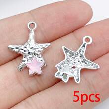 5/20pcs Silvery Ocean Charms Rhinestone Shell Starfish Mermaid Tail Dolphin Jellyfish Pendant For DIY Bracelet Necklace Jewelry Making Findings - Multicolor - View 25
