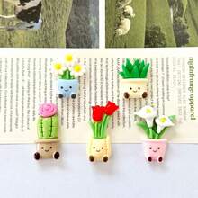 30/20/5pcs Mini Potted Plant Flower Refrigerator Magnets, Cute Decorative Magnets, Personalized Fridge Magnets, Suitable For Kitchen, Office, Whiteboard, Storage Cabinet, Cupboard And Dishwasher, Kitchen Decor, Home Decor, Christmas, Halloween Gifts - one-size - View 7