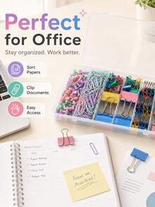 279PCS Macaron And Gold Office Stationery Set,Long-Claw Paper Clips, Binder Clips, And Staple Removers.For Document Binding, Material Storage Multi-Functional,Bulletin Board Mounting, And File Management.For Offices, Schools, And Home Study Use. - Sets - View 4