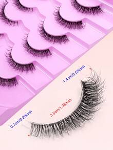ENCHUW 6 Pairs Natural False Eyelashes Wispy Cross Eyelash With Clear Band Soft Natural Look Eye Lashes Extension - Black - View 4