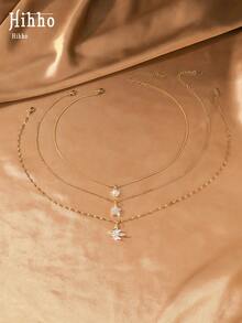 Hihho 3pcs/Set Gentle Style Women's Jewelry Suitable For Daily Commute, Date, Shopping, Banquet Wear - Necklace Set - View 6
