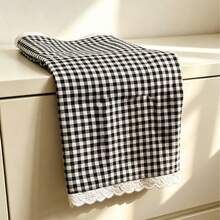 1pc/6pcs Vintage Style Floral Lace Tablecloth, Placemat, Decorative Cloth, Photography Backdrop, Napkin - Black - View 4