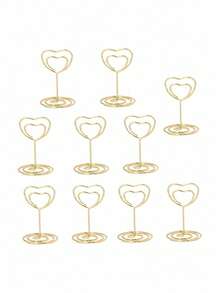 20pcs Gold Heart-Shaped Photo Card Holders, Suitable For Weddings, Parties And Business Events - View 15