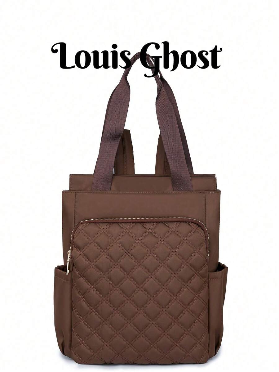 Mochila de gran capacidad de unicolor y multifunción para mujer, mochila minimalista casual para estudiantes, bolso de hombro de estilo universitario simple, adecuada para la escuela, la universidad, la escuela secundaria, los desplazamientos, la oficina y otras ocasiones
