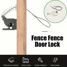 [Heavy Duty Gate Latch]1pc Heavy Duty Self-Adjusting Gravity Gate Latch, Wooden Fence Self-Locking Gate Lock, Black With Bar Cover - C - View 6
