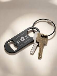 30/15/1pc Easy-Pull Keychain Metal Bottle Opener, Black Flat Portable Beer Opener, Creative Multi-Function Can Opener Accessory, Birthday Holiday Christmas Housewarming Wedding Decor - Multicolor - View 7