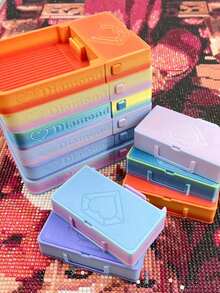 Stackable Diamond Painting Tray With Storage Box, Multi-Color Diamond Sorting Tray With Snap Lid, Leak-Proof Bead Storage Box, Diamond Painting Craft Tool Set, Rhinestone Storage Accessories, Handmade DIY Supplies - A - View 4