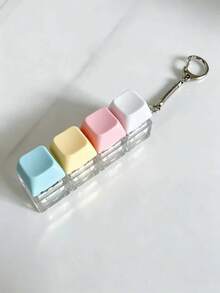 Macaron Color Beaded Stress Relief Keyboard Toy, 9/4/1 Key Square Pressure Release Keychain Design, Suitable As Birthday Gift And Holiday Gift - Multicolor - View 16