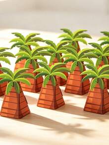 10pcs Saudi National Day Palm Tree Shaped Candy Gift Boxes, Saudi Arabia Theme Gift Packaging Boxes, Coconut Tree Pattern Paper Dessert Boxes, Suitable For Saudi National Day, Birthday, Welcome Party Favors, Ramadan Eid Gift Packaging Boxes, Middle Eastern Style Party Gift Boxes, With Ribbon, Festival Hospitality Favor Storage Gift Boxes, Arab Pattern Gift Boxes, Ramadan Party Packaging, Ramadan Favors, Candy Date Packaging Boxes, Festive Gift Boxes - Date Palm Tree Style - View 5