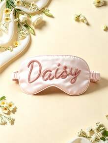Personalized Sleep Mask, Bridesmaid Invitation Gift, Customized Chenille Name Eye Mask, Bachelorette Party Favor, Spa Pajama Party Bridesmaid Gift - Multicolor - View 4