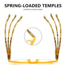 1pc Small Round Reading Glasses, Minimalist Solid Color Frame, Leopard Print Temple Design, With Comfortable Spring Hinges, Unisex - White - View 6