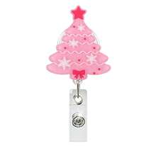 1pc Christmas Retractable Badge, Bow Christmas Tree Acrylic Badge Clip, Suitable For Nurses, Doctors, Teachers, Back To School Season, Christmas - A - View 5