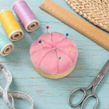 EDCUEBE7 Wooden Base Pincushion, Round Pincushion, Suitable For Sewing, Quilting, Needlework, DIY Crafts, Lightweight Pincushion - Pumpkin Style - View 6