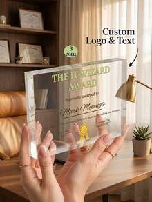 1 cúp vinh danh nhân viên hài hước cá nhân hóa, bảng mica acrylic tự đứng tùy chỉnh, quà tặng cảm ơn doanh nghiệp, cúp công nhận công việc, giải thưởng tri ân đội ngũ văn phòng, cúp hưu trí - Nhiều màu - Xem 2