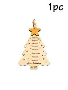Custom Teacher Name Christmas Ornament, Personalized Classroom Tree Hanging Decor, Teacher Appreciation Holiday Keepsake, Customized Christmas Tree Decoration, Customizable Year & Name Gift, Festive Home Decor, Holiday Gift, Christmas Keepsake - Style C - View 34