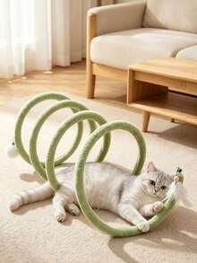 1pc Foldable Cat Tunnel, Spiral Cat Tunnel Interactive Toy For Self-Entertainment, Interactive Self-Play Training Toy, Suitable For Single Cat And Multi-Cat Households, Foldable And Easy To Store Indoor Cat Toy With Detachable Bell, No Power Required, Makes Rustling Sound, Suitable For Cats, Rabbits, Puppies, Ferrets And Other Pets, Ideal Choice And Gift For Cat Lovers - View 2