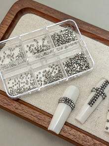 6grids Punk Gun Black Square Rivet Nail Charms Mixed Sized Metal Rivet Nail Studs Decoration Alloy Spike Rivet Nail Accessories - MultiWarna - View 9