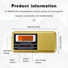 1pc New Upgraded Digital Pointer Touch Pen Pressure Gauge, 0.01g_5.00g, With Orange LCD Backlight Pointer, With 5g Weight And Leather Case, For Precise Phone Tracking - Multicolor - View 3