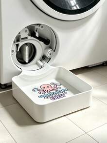 Printed With Octopus "CLEANING UNDERWATER CREM", With Opening Rotator, Universal Flow Guide, Ideal Water Collector, Portable Leak Proof Tray For Washer/Dryer, Non-Slip Waterproof Drip Pan With Raised Edge, Prevents Laundry Room Spills - Multicolor - View 3